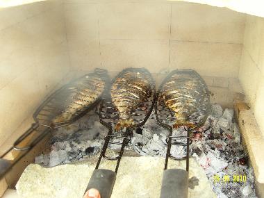 Fresh from the fisherman on the BBQ at the villa