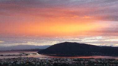 Aufgehende Sonne von der Terrasse im OG 