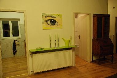 Blick auf Kche und Bad