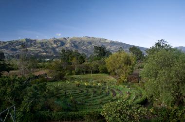 Ein Teil des Gartens ist als begehbares Labyrinth angelegt!