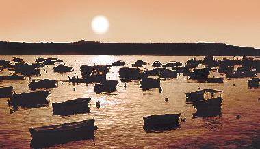 Bugibba bei Sonnenuntergang