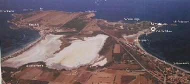 Halbinsel von Capo Mannu mit Lage des Hauses (weier Kreis)