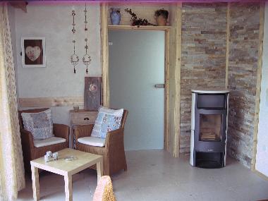 Wintergarten mit Kamin