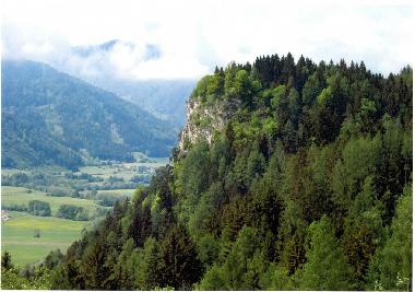 Blick auf Felsen