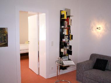 Wohnzimmer mit Schlafsofa 140 x 200 cm