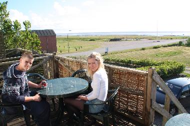 Aussicht aufs Nationalpark Wattenmeer von der Terrasse