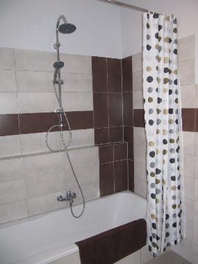 Badewanne mit Wellness-Doppelduschkopf