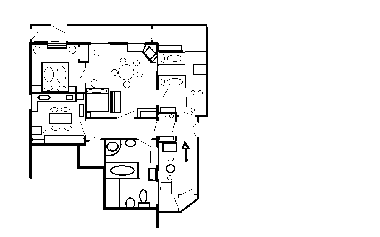 Grundriss Wohnung 3 Paterre 60qm f�r bis zu 4Personen+Gartenhaus2Personen