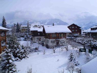 Winter: Blick aus dem Schlafzimmer 