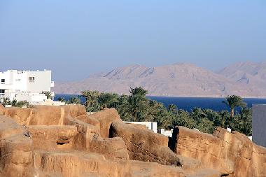 view from balcony to tiran island