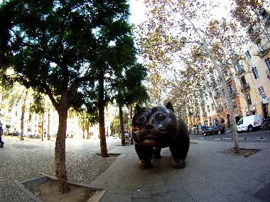 Auf 30 Meter von der Wohnung: die Katze von Botero