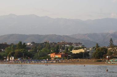 Chrissi Akti Strand mit dem Haus