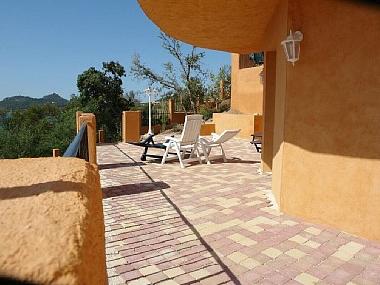 Gro� angelegter Terrassenbereich im Untergeschoss