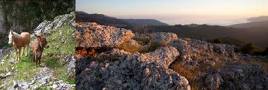 Hausberg Monte Cocuzzo mit Blick zum thyrrenischen Meer