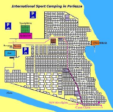 Der supersch�ne Lage von Casa Gera im ruhigen Aussenbereich des Campingplatzes
