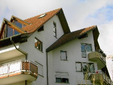 Alle  oberen Fenster der Wohnung mit Balkon