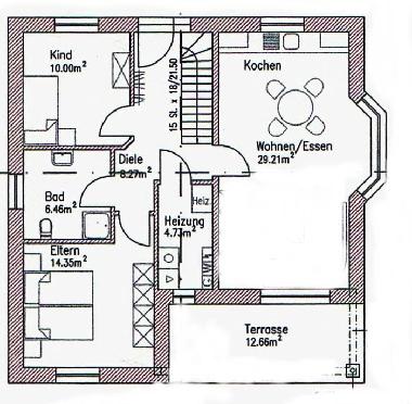 Grundriss  nach Baubeschreibung