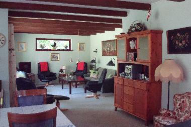 hyggelig stue med fjernsyn