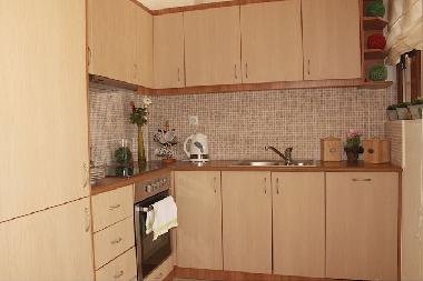 Die Ausstattung der Ferienwohnung Meerblick in Karoti bei Episkopi auf Kreta ist modern.