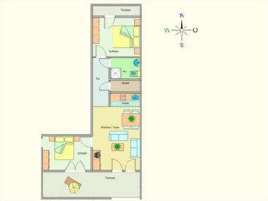 der Grundriss der Wohnung