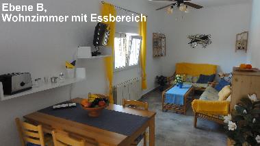 Ebene B, Wohnzimmer mit Essbereich f�r 4 Personen