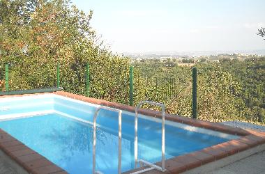 Blick auf privaten Pool