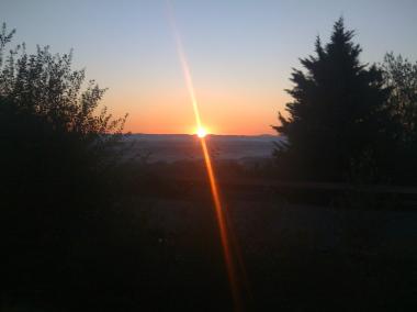 Sonnenuntergang auf der Terrasse genieen