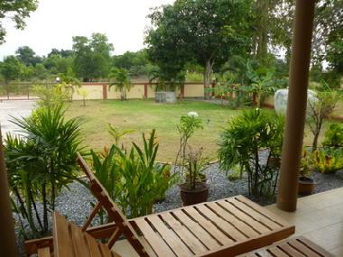 Blick von der Terrasse in den Garten