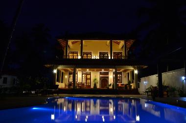 Blick vom Strand zum Haus