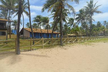 Blick vom Strand auf das Blaue Haus (Casa Azul)