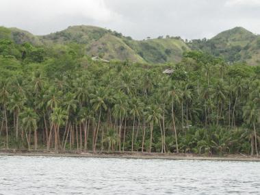 Sicht vom Meer zum Haus