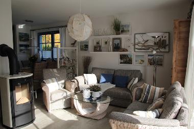 Wohnzimmer: gem�tliche Sitzecke mit Kaminofen