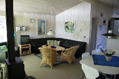 Der Brennofen/Kamin ist auf dieses Bild sichtbar