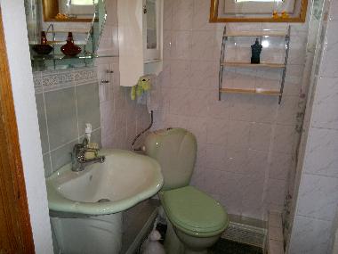 Bad mit Dusche ( flieend Warm- und Kaltwasser )