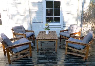 Auf der Terrasse von Haus 1. 