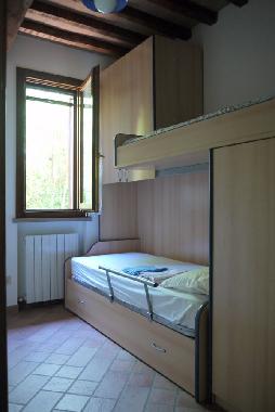 das zweite Schlafzimmer mit Etagenbett