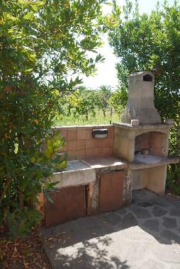 der Grillbereich im Garten