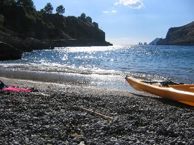 Kayak in der Bucht von Jeranto