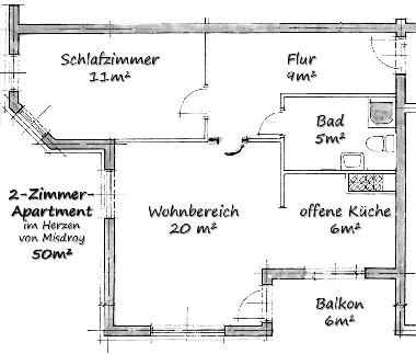 Grundriss vom Apartment