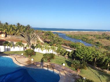 traumhafter blick von der terasse auf die lagune und das meer