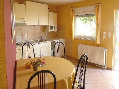 K�che mit Blick auf den Zitronenbaum