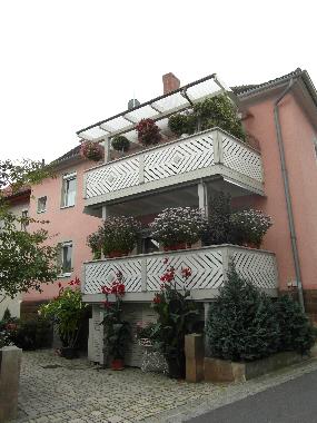 Auenansicht Haus, Fewo unterer Balkon