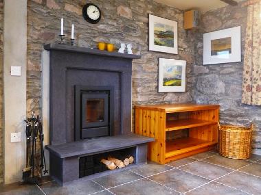 Kamin im Essbereich der Wohnk�che