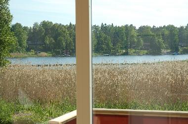 Blick auf die Ostsee Ozean aus Wohnzimmer gesehen.
