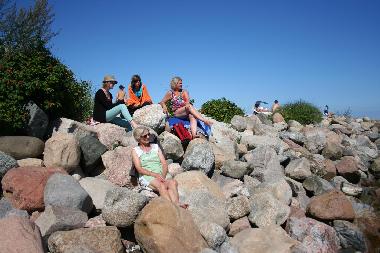 Von der Sonne aufgew�rmte Steine werden gern zum Entspannen genutzt.