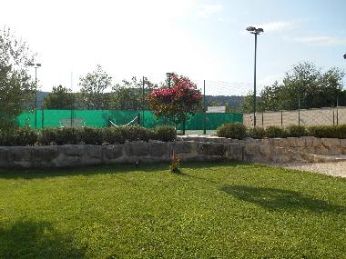 Blick auf den Tennisplatz