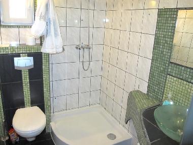 Das Bad mit Dusche