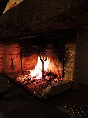 Kaminfeuer in der Wohnkche