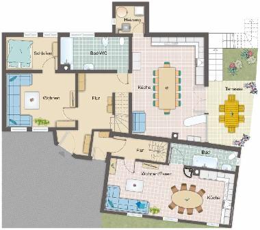 EG: gr. Villa Holiday, kl. Haus am Bergfl�sschen