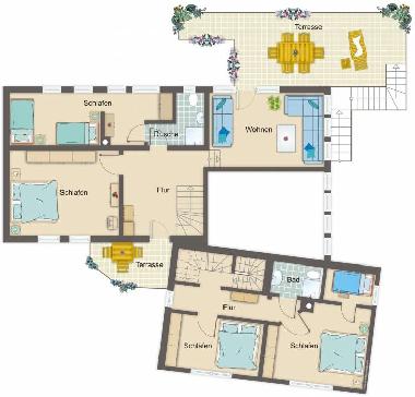 OG: Villa Holiday mit Terrasse